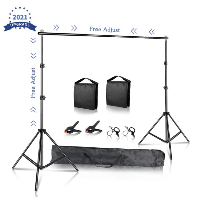 Kit Completo de Suporte para Estúdio: Sistema para Pano de Fundo com Transporte para Cenários Muslins, Papel e Lona