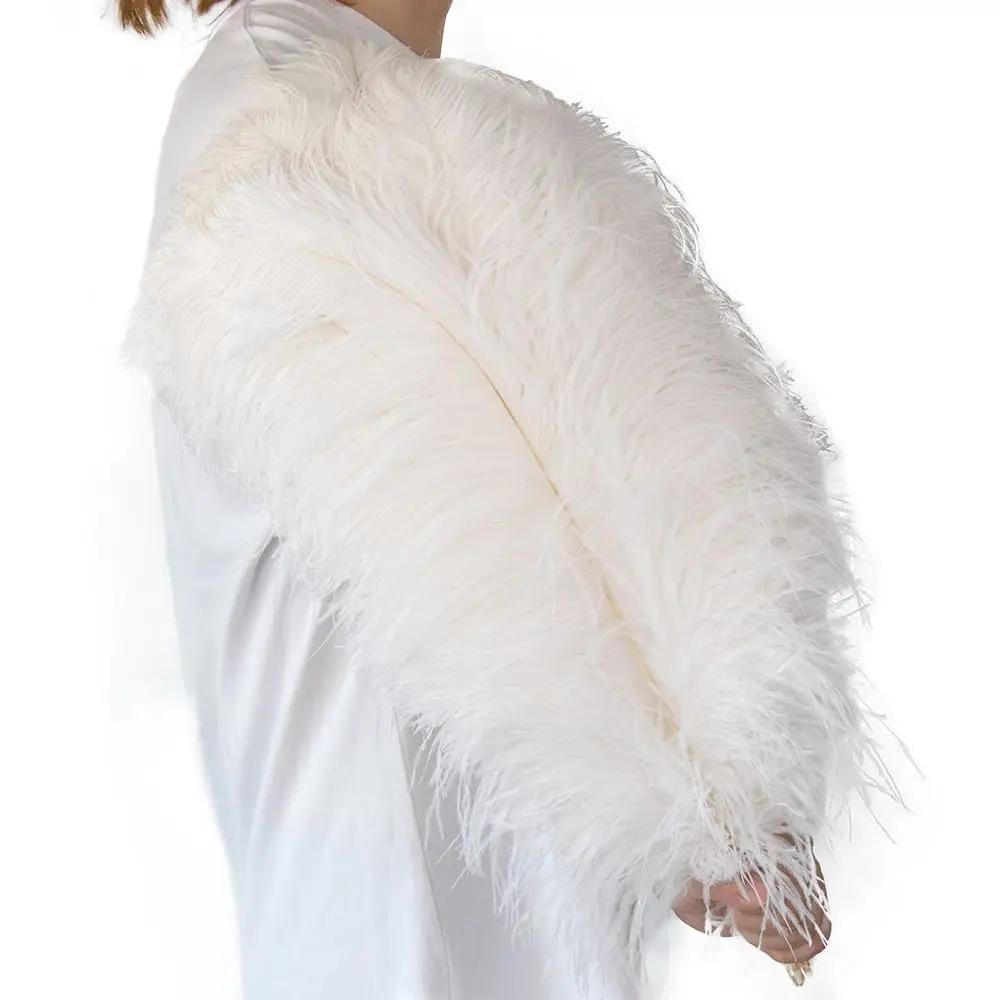 10 pçs natural branco avestruz penas artificiais para decoração 15-70cm festa de casamento plumas decorativas atacado - Image 1