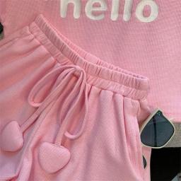 Camiseta e shorts de manga curta feminina conjunto de treino, roupas esportivas infantis, roupas de verão, terno, roupas de adolescentes - Image 5