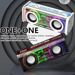 V8 transparente mecha alto-falante, sem fio, bluetooth, som, luz, ritmo, subwoofer, tss, estéreo, cyberpunk, centro de música, chamada mãos-livres - Image 4