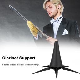 Clarinete suporte suporte portátil com 5 pernas base multifuncional para a e b clarinetes acessórios pretos - Image 5