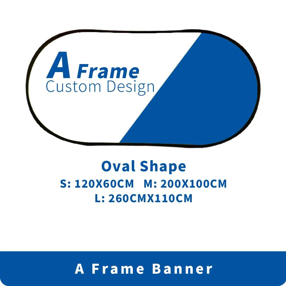 Impressão de logotipo personalizado para publicidade, Pop Up Banners, A Frame Bandeira, Esportes, Oval, Vertical, Circular, Forma Triangular, Design Livre - Image 1