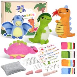 Agulha Felting Starter Kit com Instruções e Outras Ferramentas para Iniciantes, Artesanato DIY Suprimentos, Dinossauro - Image 4