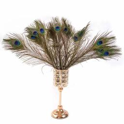 Atacado 10 pçs/lote penas de pavão naturais para artesanato jóias fazendo casa vaso festa de casamento mesa plumagem decoração 25-30cm - Image 6