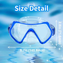 Óculos de natação para crianças Máscara de mergulho profissional de vidro temperado antiembaçante Máscaras de snorkel para natação com protetor nasal - Image 5
