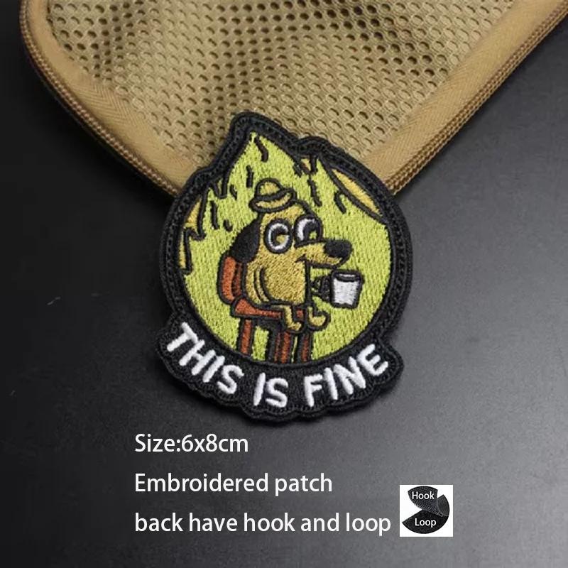 Mochila com braçadeira moral, patch de gancho e laço, tudo bem Meme, celebridade da Internet, cachorro bebendo café divertido, novo design - Image 1
