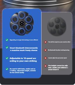 Máquina de boxe suspensa inteligente para adultos, treinador infantil, alvo de parede para boxe doméstico, música bluetooth - Image 4