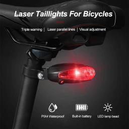 À prova dwaterproof água bicicleta ciclismo luzes traseiras led laser aviso de segurança luzes da bicicleta cauda acessórios luz - Image 1