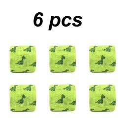 Auto-adesivo elástico bandagem, dinossauro verde impresso, fita adesiva para tatuagem DIY, kit de primeiros socorros, fita pet, 5cm de largura, 1 6 10 pcs - Image 4