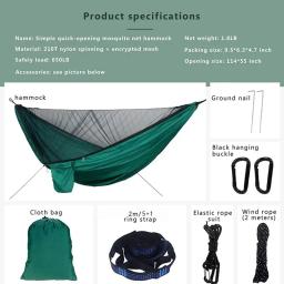 Rede de acampamento com mosquiteiro e lona contra chuva, pára-quedas portátil, árvore de rede de nylon, balanço, abrigo da chuva, abrigo do sol - Image 2