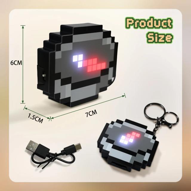 Bússola Pixel Vento Chaveiro Pingente - Design Exclusivo