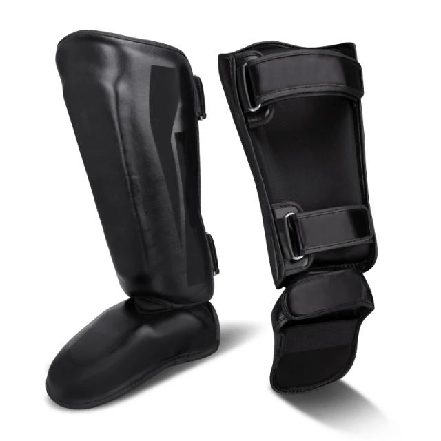 Caneleiras Grossas de Couro PU para Artes Marciais: Proteção Ideal para Muay Thai, Taekwondo e Treinos com Leggings