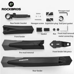ROCKBROS-Defensores Bicicleta Ajustável, Paralama Bicicleta, Ciclismo Asas, Alongar Roda Durável, MTB Quick Release Fenders, Acessórios de Bicicleta - Image 5