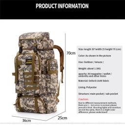 Mochila tática impermeável do exército, treinamento militar, caça, acampamento ao ar livre, caminhadas, escalada, corda de montanhismo, 80L - Image 5