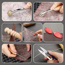 52 Pcs/set Kit De Ferramentas De Costura De Couro DIY Artesanato Ferramentas De Costura De Mão Conjunto De Ferramentas Com Groover Awl Encerado Thread Dedal - Image 6