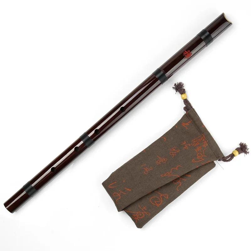 D chave shakuhachi 5 buracos instrumentos musicais auto-feito flauta de bambu instrumento de sopro shakuhachi com saco para iniciante - Image 1