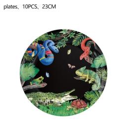 Réptil Decoração de Festa, Lagarto, Serpente, Crocodilo, Copos De Papel, Pratos, Guardanapos, Toalha De Mesa, Balões para Criança, Menino, Baby Shower - Image 5
