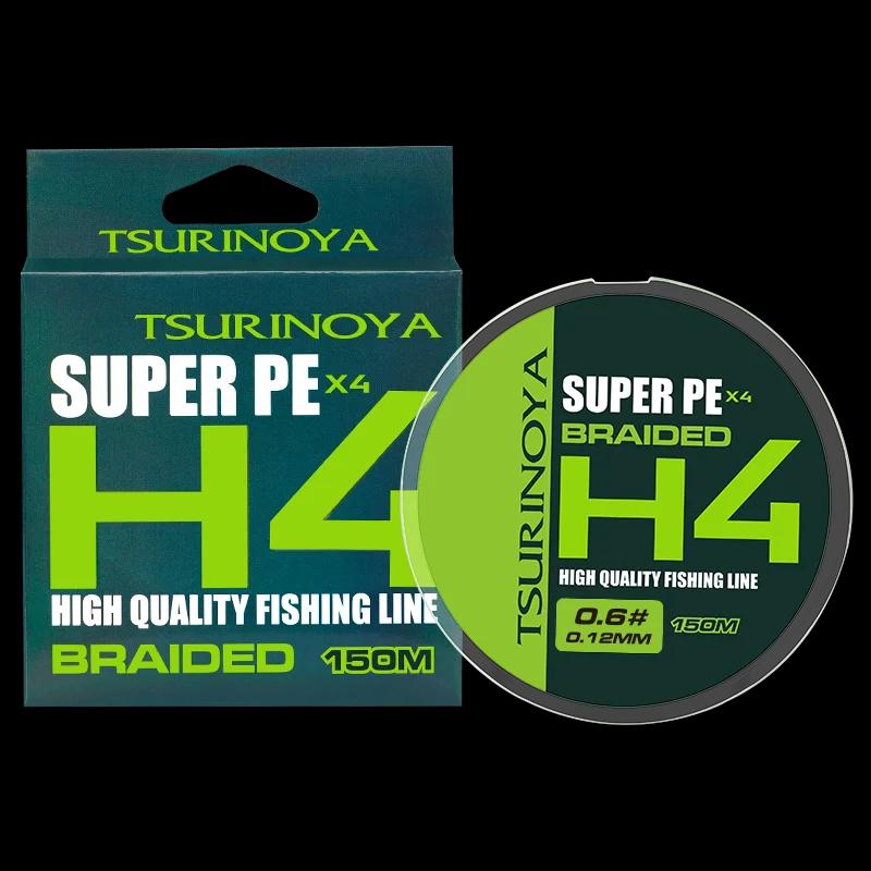 TSURINOYA-Bait Finesse 4 Tece Linha de Pesca PE, Jogo Leve, Fundição Longa Suave, Linha Multifilament, H4, 4lb, 6lb, 8lb, 150m - Image 1