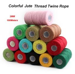 Corda de fio colorida de juta, 100m/rolo, 2mm, artesanato, diy, corda de cor, presente, decoração têxtil para casa - Image 1