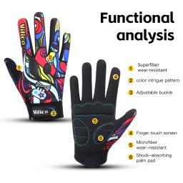 Luvas de equitação bicicletas de estrada absorção de choque anti deslizamento resistente ao desgaste tela de toque esportes luvas de mountain bike presente de halloween - Image 2