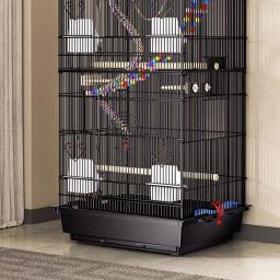 Poleiros de gaiola em preto para varanda, cabide de gaiolas, brinquedos para hamster, canário, pombo, acessórios para pássaros - Image 5
