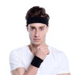 WOSWEIR Algodão Atlético Headband Elástico Sweatbands Basquete Esportes Mulheres Homens Ginásio Fitness Sweat Hair Band Voleibol Tênis - Image 4