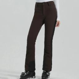 Feminino magro calças de esqui ao ar livre quente à prova dwaterproof água roupas de neve das mulheres alta elasticidade calças de esqui 2025 inverno calças esportivas alpinas - Image 6