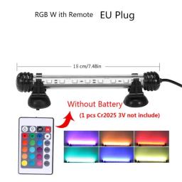 Lâmpada rgb com controle remoto para aquário, lâmpada de mergulho colorida para plantas, tanque de peixes, uso anfíbio essencial, 18cm - Image 1
