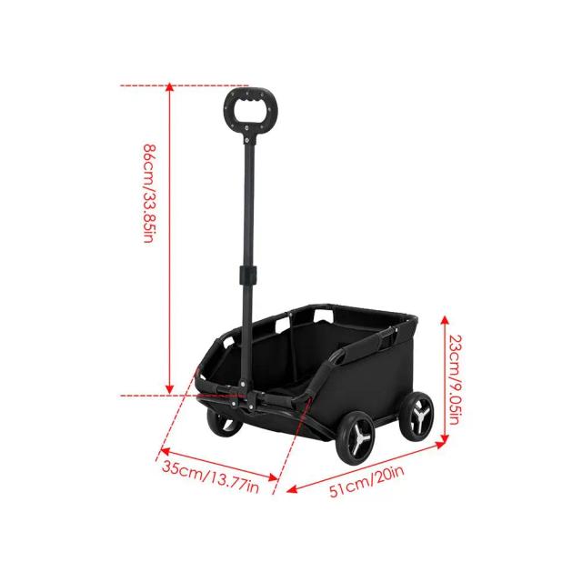 Carrinho dobrável leve para cães e gatos: o transporte perfeito para viagens, compras e caminhadas com 4 rodas