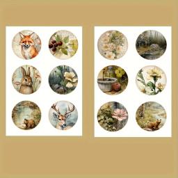 Animal Forest Theme autoadesivo adesivo decorativo, Perfeito para artesanato DIY, Embrulho de presentes, Suprimentos de Scrapbooking, 96pcs - Image 2