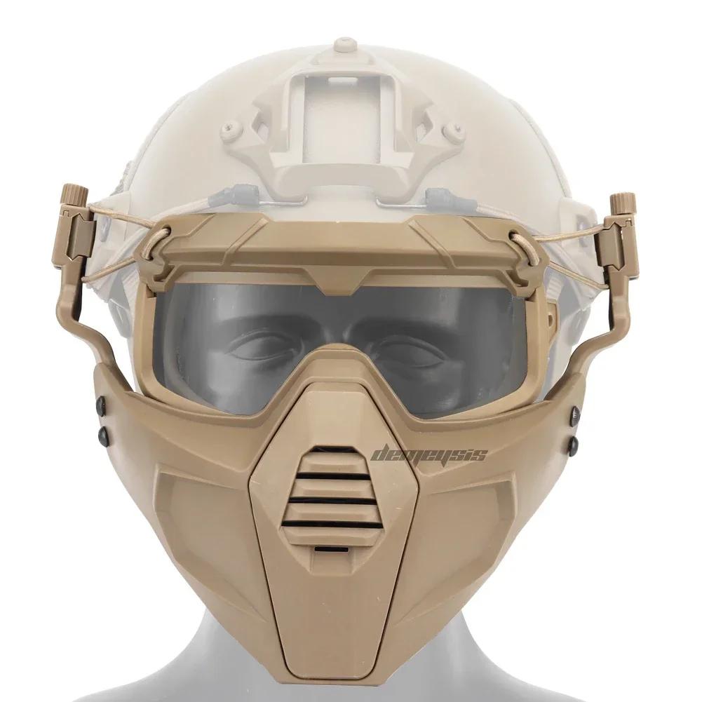 Máscara tática com óculos conjunto tiro airsoft cs wargame máscaras paintball caça acessórios - Image 1