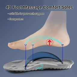 Palmilhas de sapatos de massagem 4d, palmilhas esportivas de látex super macio para pés, cesta de corrida, sola de sapato, suporte de arco, inserções ortopédicas unissex - Image 5
