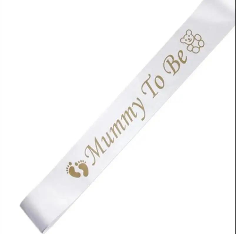 Faixa decorativa de cetim com estampas de urso, faixa de ombro para lembrancinha de festa de mamãe bebê, faixa de mão - Image 1