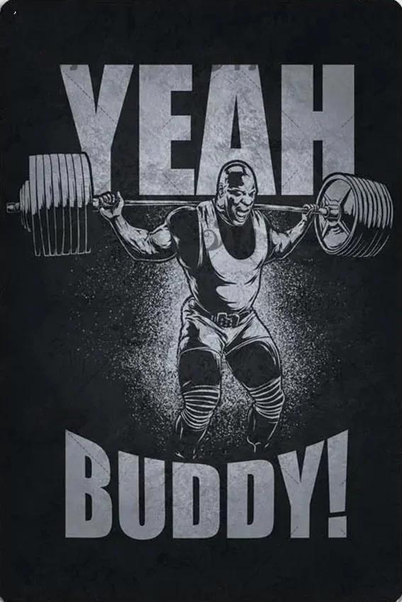 Metal Fitness Poster Adequado para Gym Wall Decoration, motivação, citações inspiradas, alta qualidade, 8x1,2 Polegada, 1Pc - Image 1