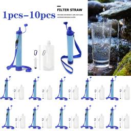 Purificador de água portátil ao ar livre, Camping e caminhadas filtro, vida de emergência, adequado para córregos e lagos, ao ar livre, 1-10pcs - Image 1