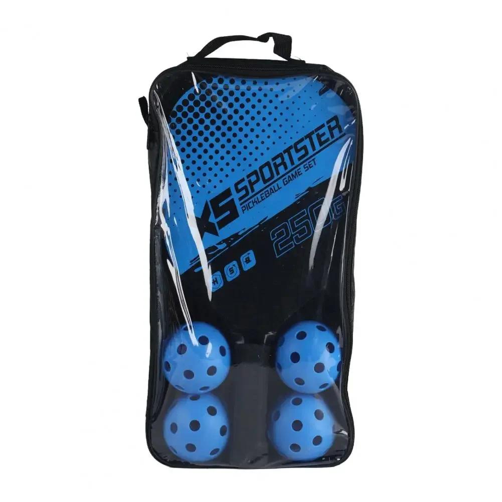 Conjunto de raquete de pickleball com 2 raquetes 4 bolas de madeira conjunto de raquete de pickleball com bola ao ar livre para combinação esportiva - Image 1