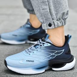 Sapatos pretos de amortecimento respirável para homens, tênis de basquete, calçado de cesta, jogging ao ar livre, calçados esportivos casuais, moda - Image 6