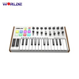 Controlador MIDI WORLDE ATUM 25-Chave MINI Ultra-PortableUSB 8 RGB Backlit Teclado Controlador MIDI Trigger Pads - Image 1