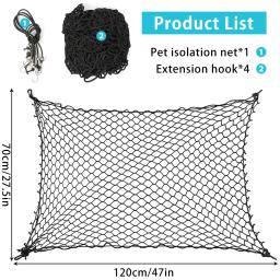 Dog Protection Net with Hooks, Pet Separation Fence, Safety Barrier, Coisas para Dog Supplies, Fit for Any Vehicle, Car Boot, 120cm - Image 3