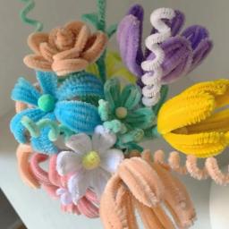 Pipe Cleaners Artesanato Flexível Bendable Fio, Chenille colorido Hastes, DIY Tulip Bouquet Fazendo Kit, Crianças, Menina, Flower Art, 1 Conjunto - Image 1