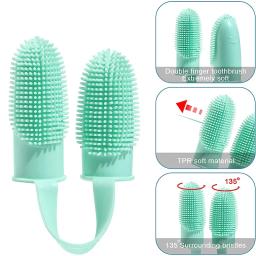 Silicone Finger Pet Toothbrush Escovas de dentes super macias para cães Ferramenta de limpeza de dentes Mau cuidado da respiração Nontoxic Cat Cleaning Supplies - Image 5