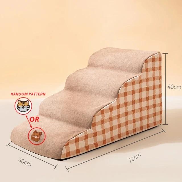 Escadas de Espuma de Memória Antiderrapantes para Pets - Conforto e Segurança para Cães e Gatos com 2, 3 ou 4 Passos