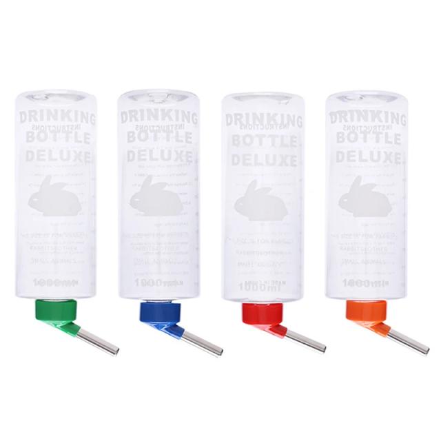 Garrafa de Água Automática para Pequenos Animais com Cores Variadas - Ideal para Coelhos, Cobaias e Papagaios - Capacidade de 1000ml
