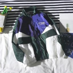 Jaqueta esportiva masculina, letras populares, corta-vento relaxado, casaco estilo coreano - Image 2