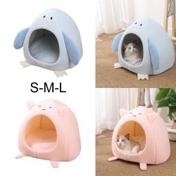 Cama macia do animal de estimação para animais pequenos, Adorável inverno dormindo ninho para gato e cachorro, Bonito - Image 5