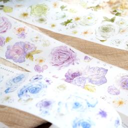 Yoofun-Primavera Fita Floral Washi, Fita Adesiva de Flores, Fita Decorativa para Artesanato DIY, Diário, Scrapbooking, Diário, Cartão, 6x200cm - Image 6