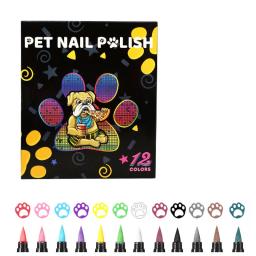 Conjunto de esmaltes para animais de estimação, esmalte de cachorro, 12 cores, secagem rápida, cor, incrível arte de unhas - Image 3