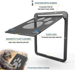 Porta Interior com Ímã para Animais de Estimação, Portão Grande Cão Portão, Flap Net, Portão Pátio Janela, Portão Exterior, Apto para Qualquer Animais, Exterior - Image 4