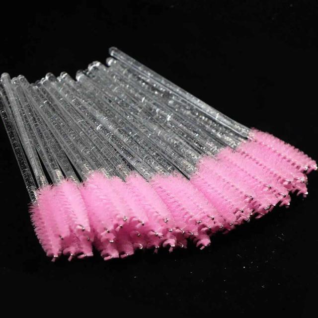 Escova Descartável Crystal para Cílios, Conjunto de 50 Pincéis para Extensão e Máscara, Ferramenta de Maquiagem Profissional
