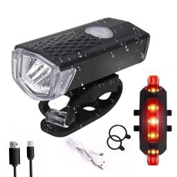 Luz da bicicleta usb led recarregável conjunto mtb bicicleta de estrada frente volta farol lâmpada lanterna ciclismo luz acessórios - Image 6